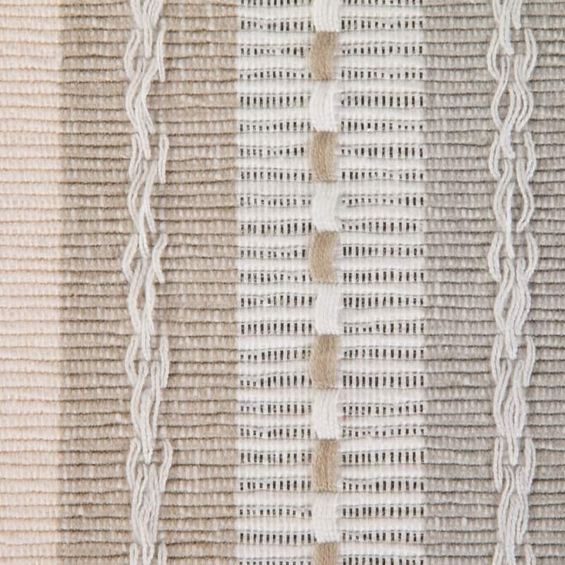 DII Blue Tonal Stripe With Fringe Table Runner