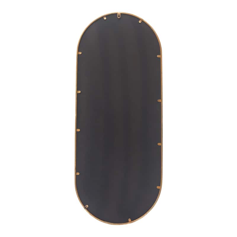 Modern Oval Gold Frame Wall Mirror, 17.75 x 43.125''