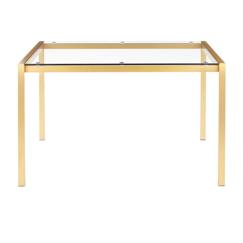 Fuji Contemporary-Glam Gold Dining Table - N/A