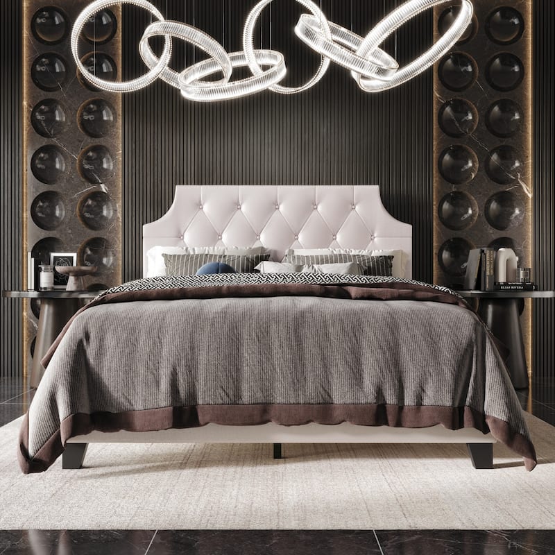Clayfell Mexico Tufted Upholstered Platform Bed - Twin - Pink