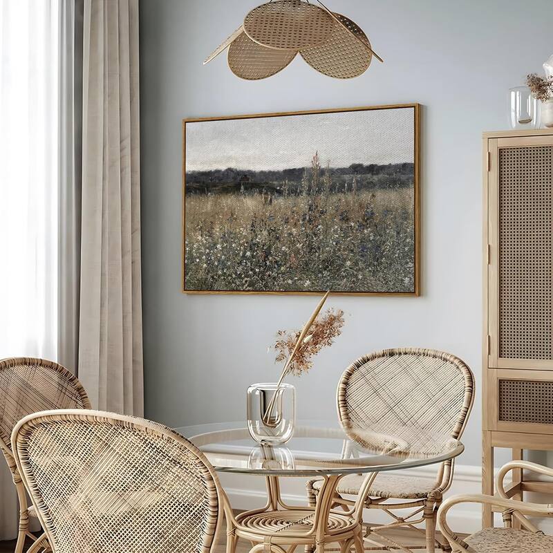 Wildflower Field Vintage Wall Art Canvas Prints
