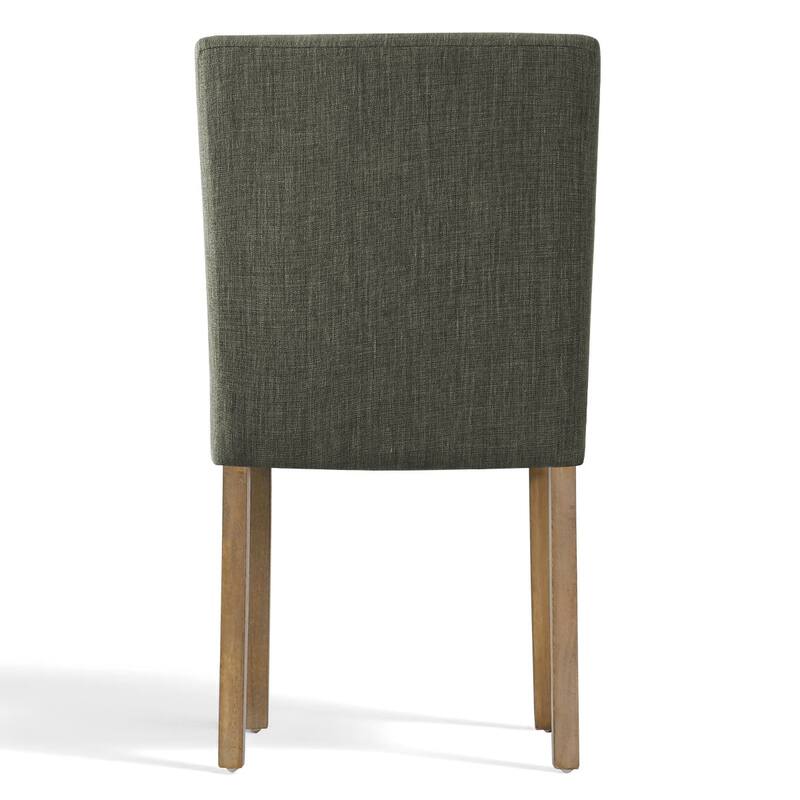 Parsons Dining Chairs with Linen Upholstery and Solid Wood Legs