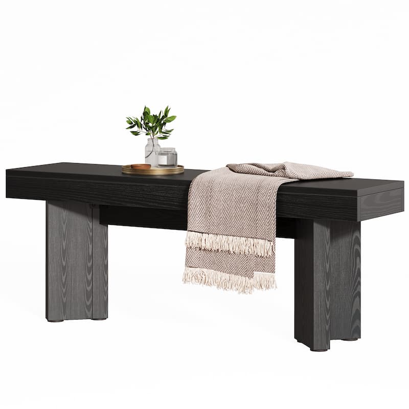 47" Wooden Entryway Bench, Indoor End of Bed Bench, Long Table Benches Seat for Bedroom, Hallway, Foyer, End of Bed