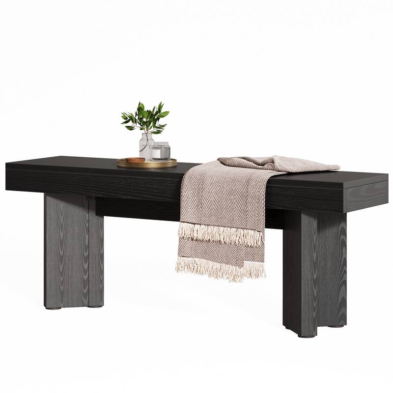 Wood Entryway Bench, Long Indoor End of Bed Bench, Bedroom Hallway Foyer Accent Seat Bench