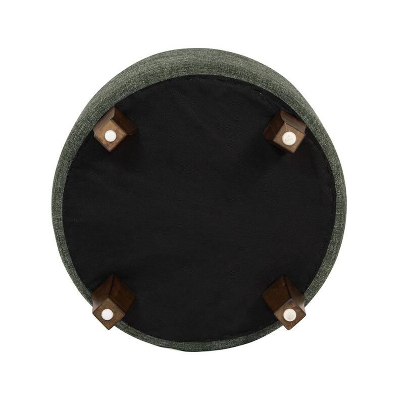 Carson Carrington Hare Button-tufted Round Storage Ottoman