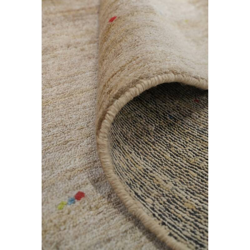 Hand Knotted Oriental Viscose Silk Carpet Tribal Animal Pictorial Beige & Ivories Gabbeh Area Rug - 11' 10'' X 8' 10''