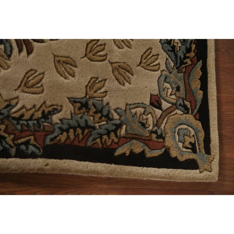 Animal Pictorial Aubusson Indian Area Rug Hand-Tufted Wool Carpet - 5'0" x 8'0"