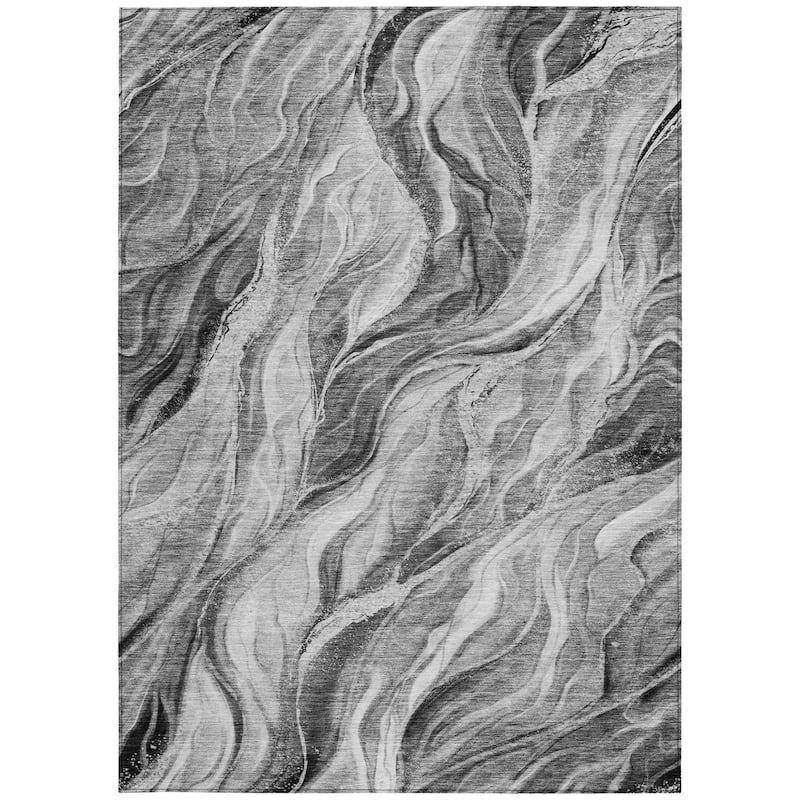 HomeRoots Abstract Transitional Rectangle Outdoor Rug