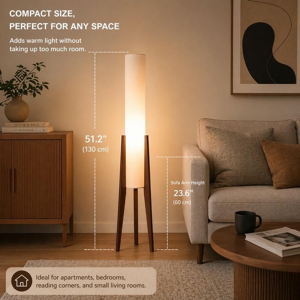 Wabi-sabi Tripod Floor Lamp with Linen Shade - On Sale - Bed Bath