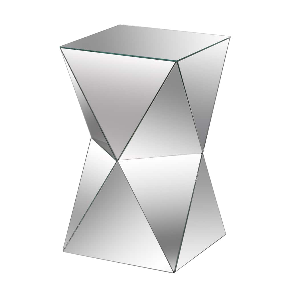 StyleCraft Harlequin Mirrored Pedestal Table