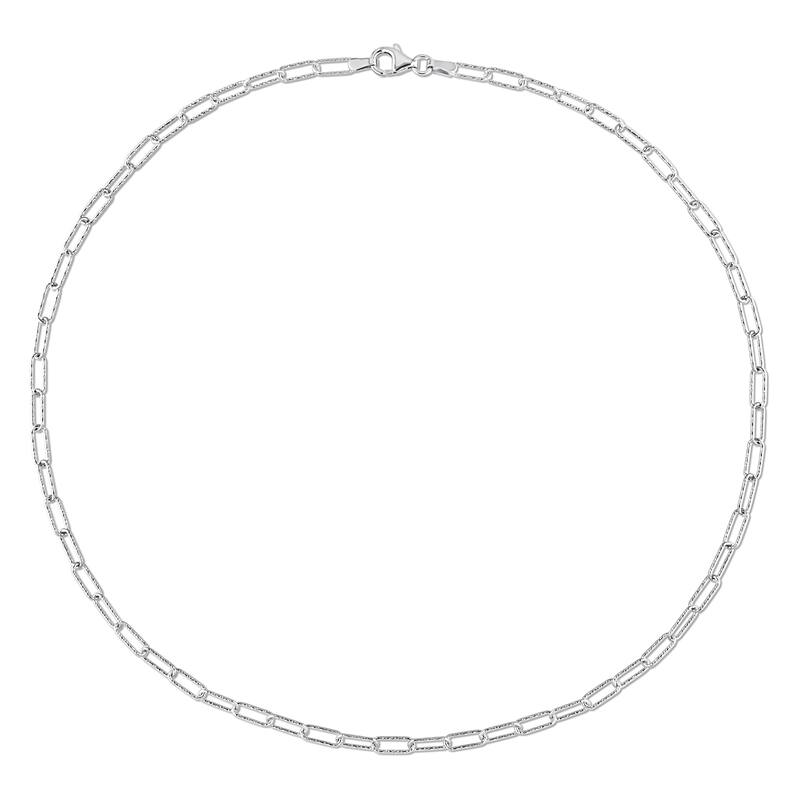 Miadora Sterling Silver Paperclip Necklace