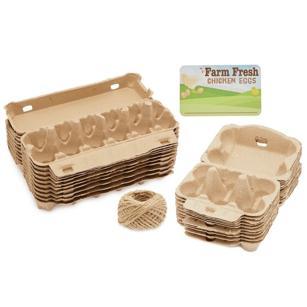 SOUJAP 30 Pack Of 8-Count Cardboard Egg Cartons - Natural Pulp, Stackable, With Secure Lock Buckle