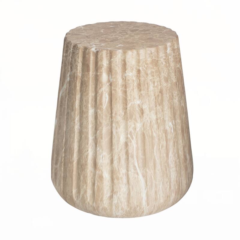 Outdoor Cleme Carved Side Table, Gold