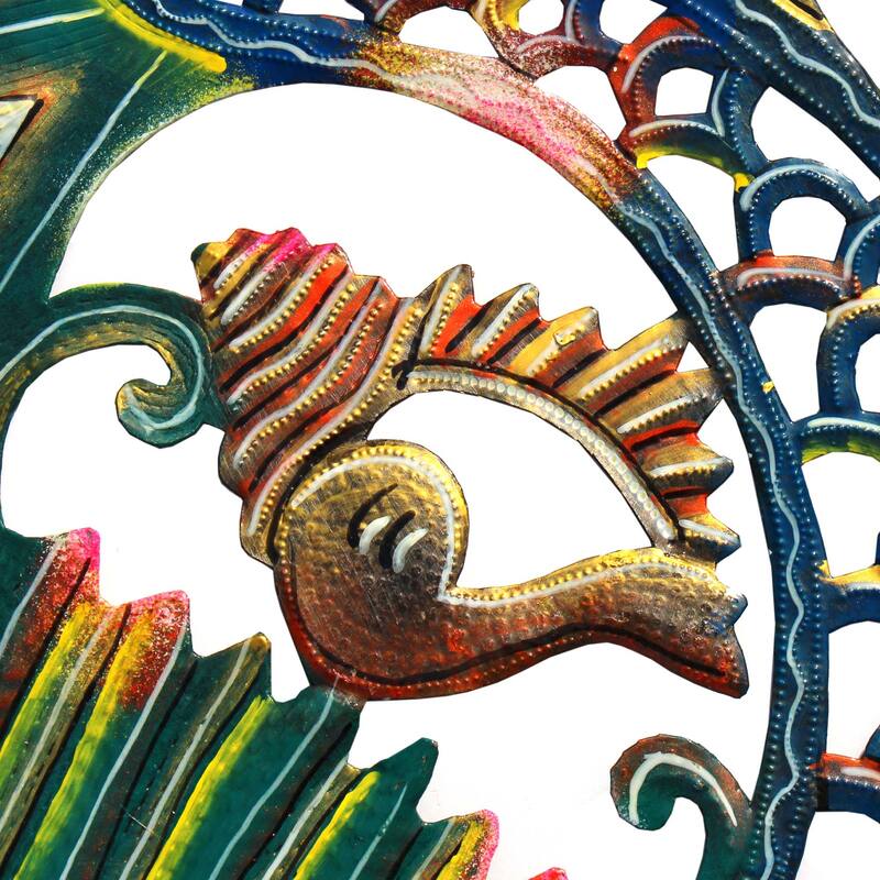 Fish & Shell Sea Life Nautical Haitian Steel Drum Wall Art