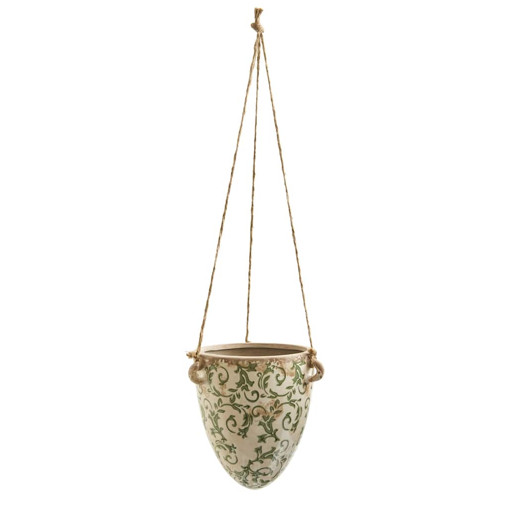 2' Tuscan Hanging Ceramic Scroll Planter