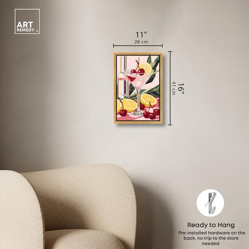 Cherry Lemon Drink Canvas by Art Remedy