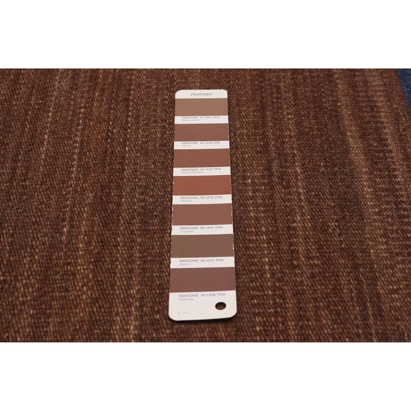 ECARPETGALLERY Flat-Weave Boho Brown Wool Kilim - 12'0 x 15'0