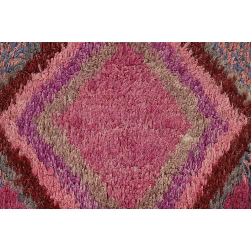 Tribal Moroccan Area Rug Hand-Knotted Oriental Wool Carpet - 6'11" x 10'9"