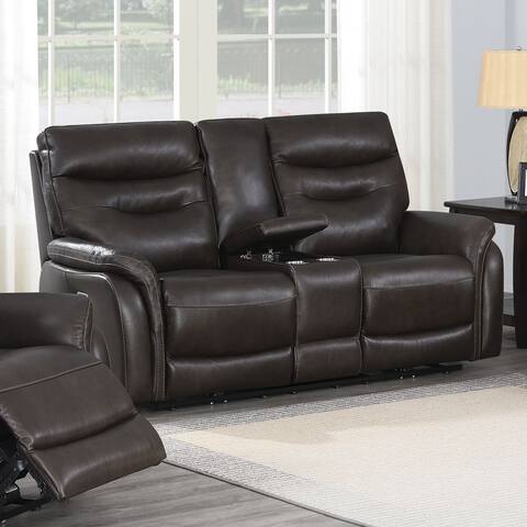 Ferndale Power Reclining Top Grain Leather Loveseat by Greyson Living