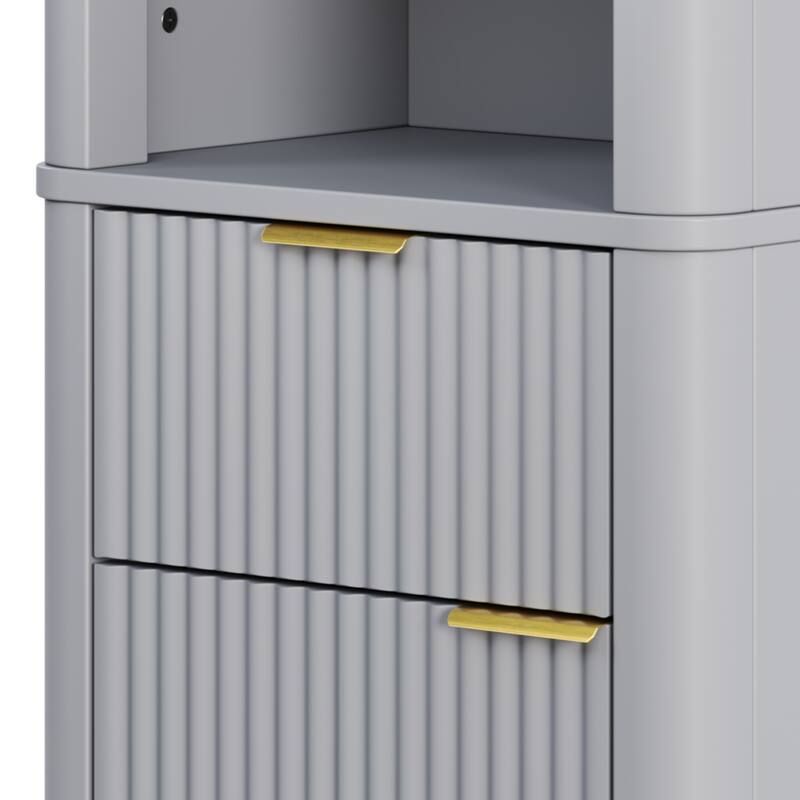 68" H Tall Bathroom Storage Cabinet with Adjustable Shelves and One Drawer & Door, Storage Cabinet for Bathroom, Living Room