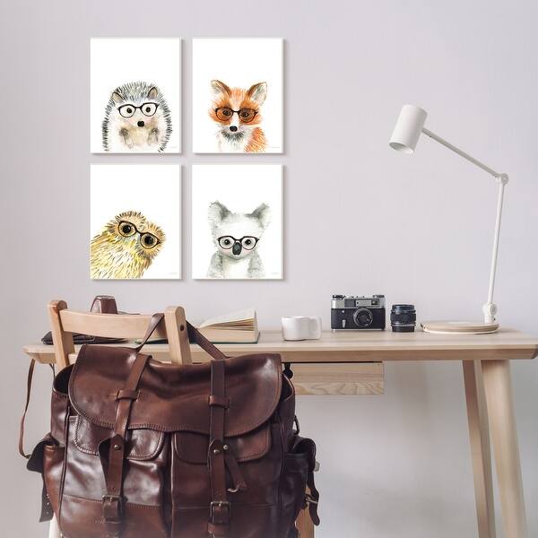 Stupell Industries Adorable Forest Animals With Glasses Owl Fox Wood Wall Art 10 X 15 On Sale Overstock 32271929