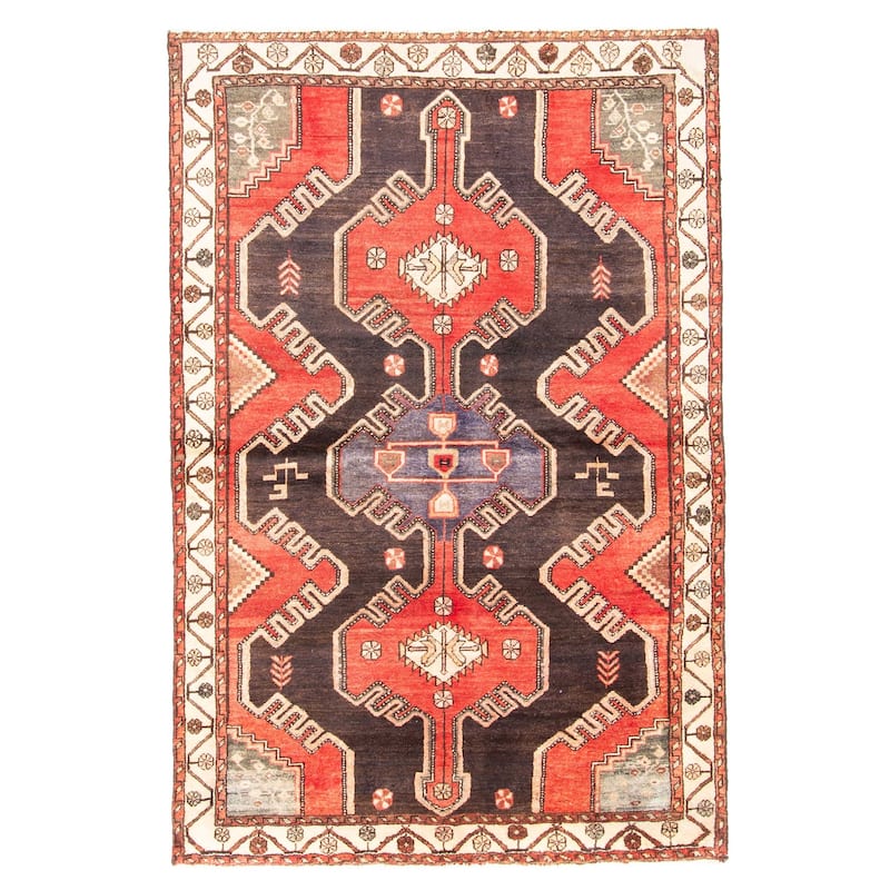 ECARPETGALLERY Hand-knotted Konya Anatolian Black Wool Rug - 4'3 x 6'5