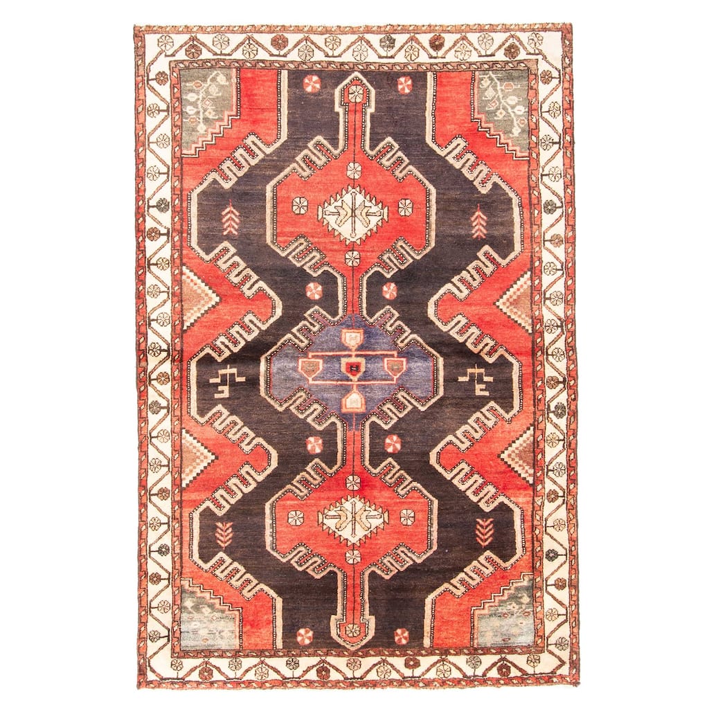 ECARPETGALLERY Hand-knotted Konya Anatolian Black Wool Rug - 4'3 x 6'5
