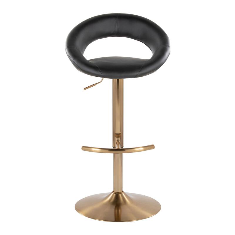 Silver Orchid Poppy Adjustable Bar Stool with Rounded T Footrest (Set of 2)