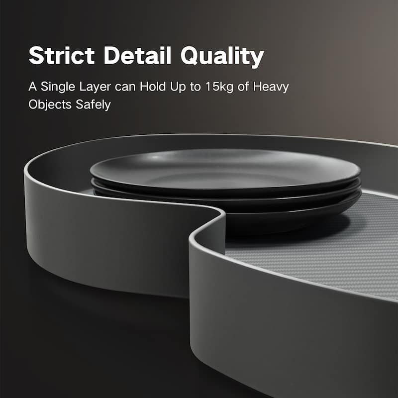 HIGOLD Blind Corner Cabinet Pull Out Organizer, 2-Tier Swing Shelf for Kitchen