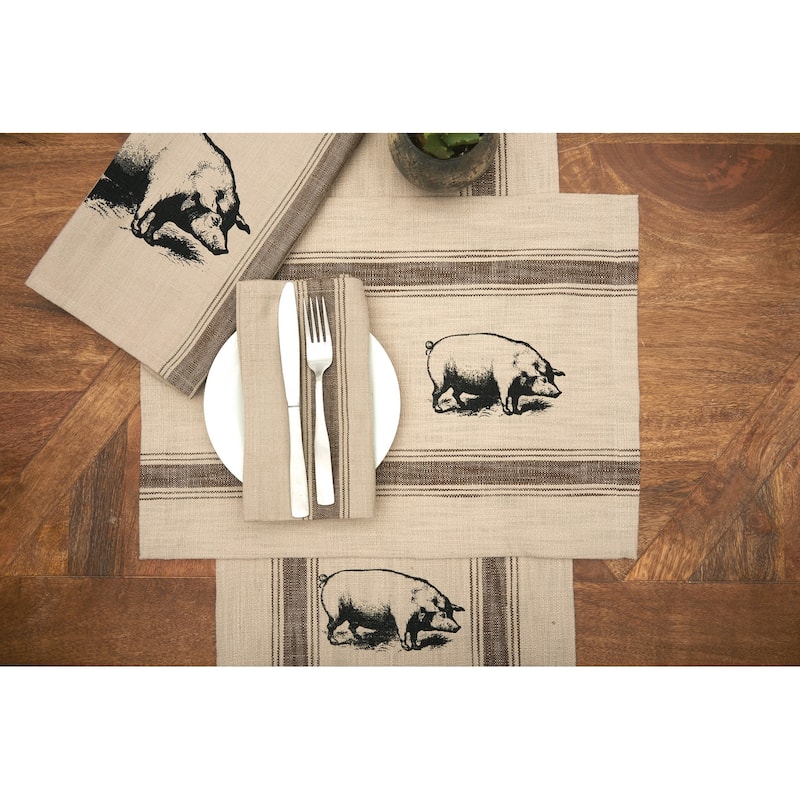 13" x 72" Pig Feed Sack Table Runner - 13" x 72"