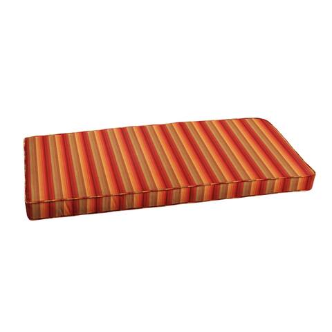 Sunbrella Red Stripe Indoor/ Outdoor Bench Cushion 37" to 56", Corded
