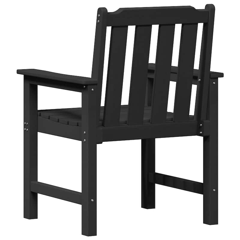 vidaXL Garden Dining Chairs 4 pcs Black 25.8x21.8x34.6 in HDPE - 25.8 x 23.2 x 34.6