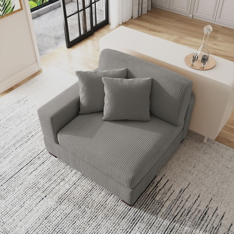 Corduroy Armchair Sofa Corner Chairs With Pillows