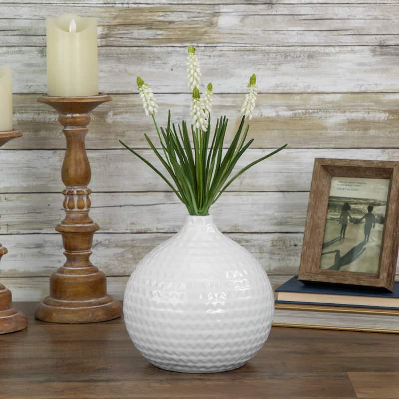 Muscari Artificial Floral Spray - 12.5" - White