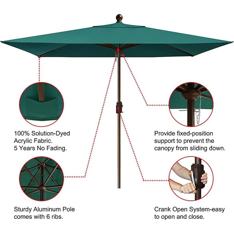 Tradesparker Multicolor Sunbrella 9ft/10x6.5ft Patio Market Outdoor Table Umbrella