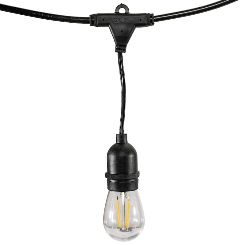 50 Foot Hanging Mount LED Bistro Deck Patio Light Set - Warm White - 600"L