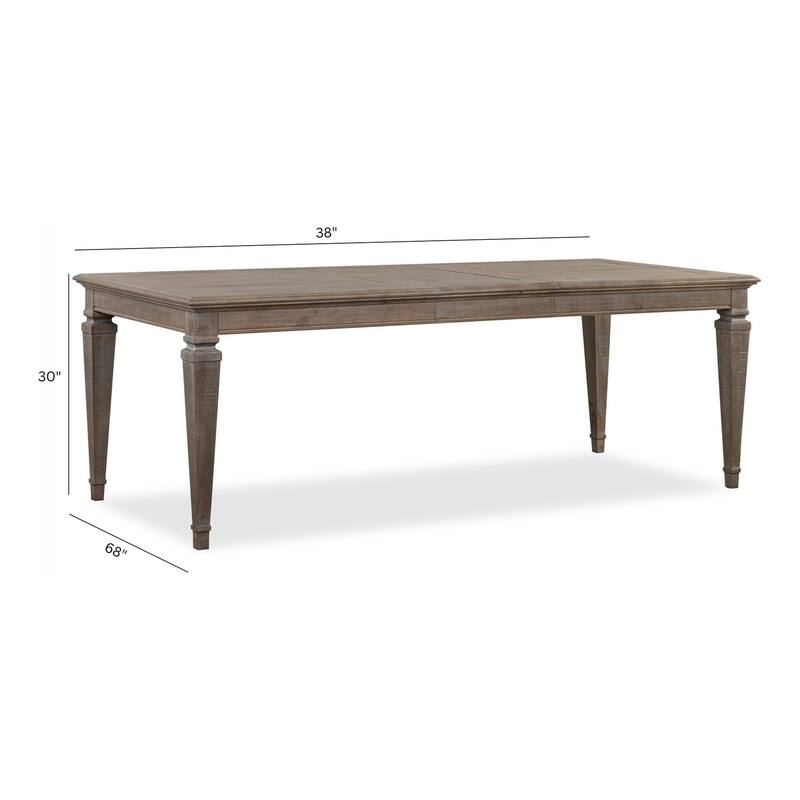 Magnussen Home Lancaster Dovetail Grey Extendable Rectangular Dining Table - 38''W x 68''D x 30''H