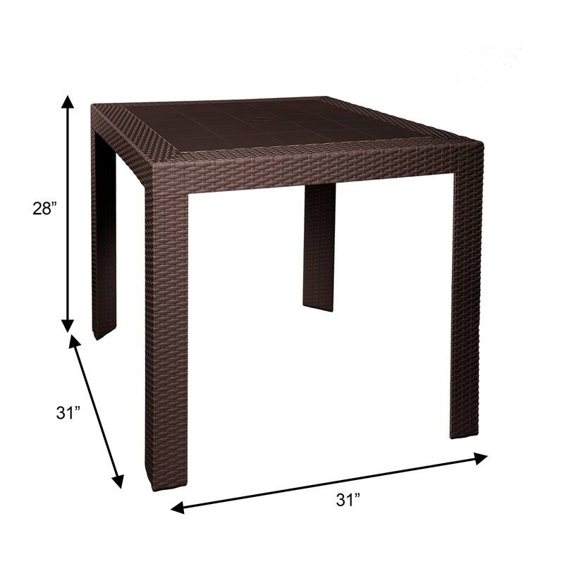 Mace Modern Outdoor Bistro Dining Table with Weather Resistant and Weaver Design for Patio or Decks