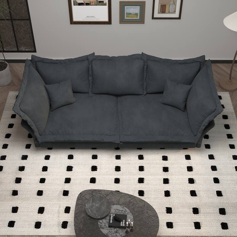 90.55" Modern Deep Seat Sofa Couches with Multiple Large Soft Pillows