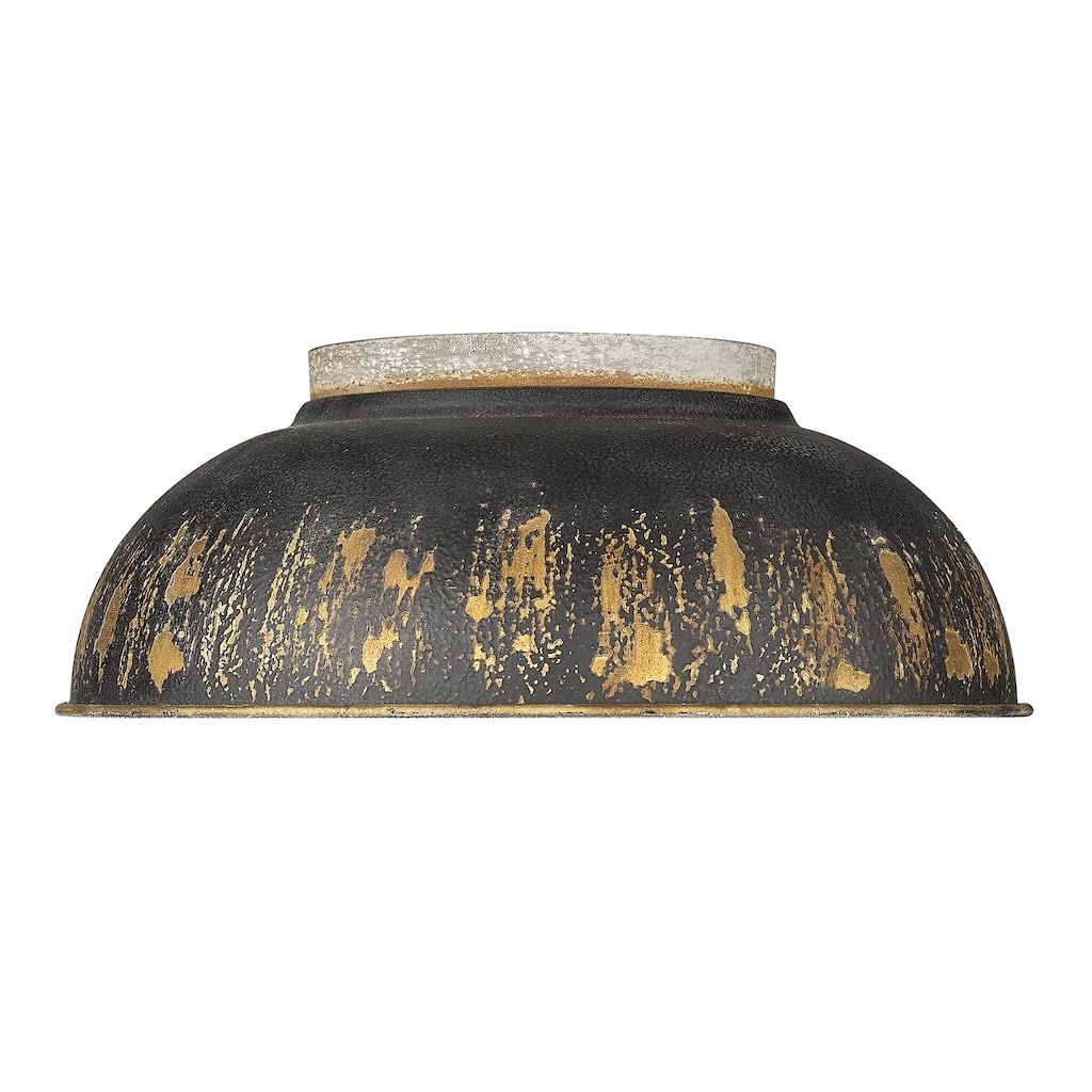 Kinsley 2 Light Flush Mount Aged Galvanized Steel - N/A