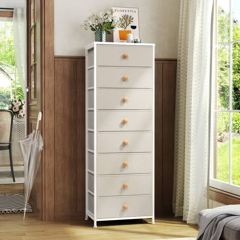 8 Drawers Chest Storage Tower Organizer Unit for Bedroom - Beige