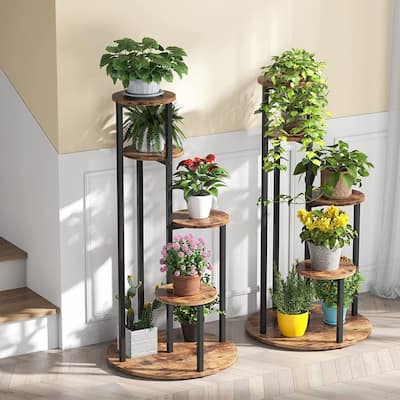 4-Tier Plant Stand Indoor, Tall Wood Plant Shelf Holders - 19.68”L* 19.68”W* 40.94”H