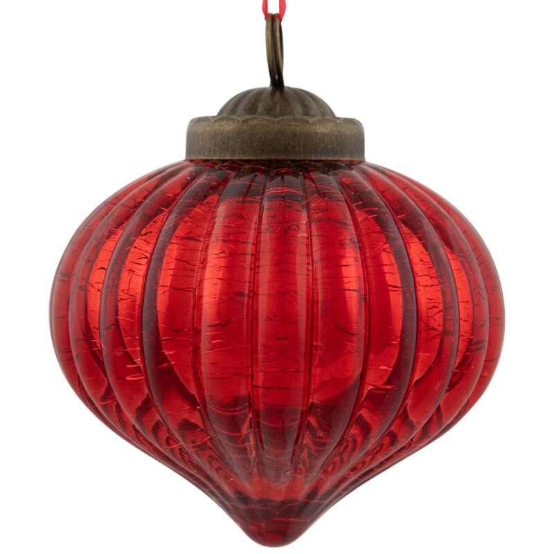 3" Crackle Glass Onion Christmas Ornament