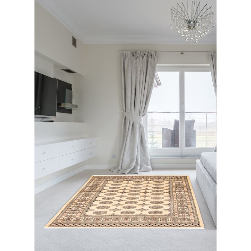 ECARPETGALLERY Hand-knotted Peshawar Bokhara Beige Wool Rug - 4'8 x 6'10