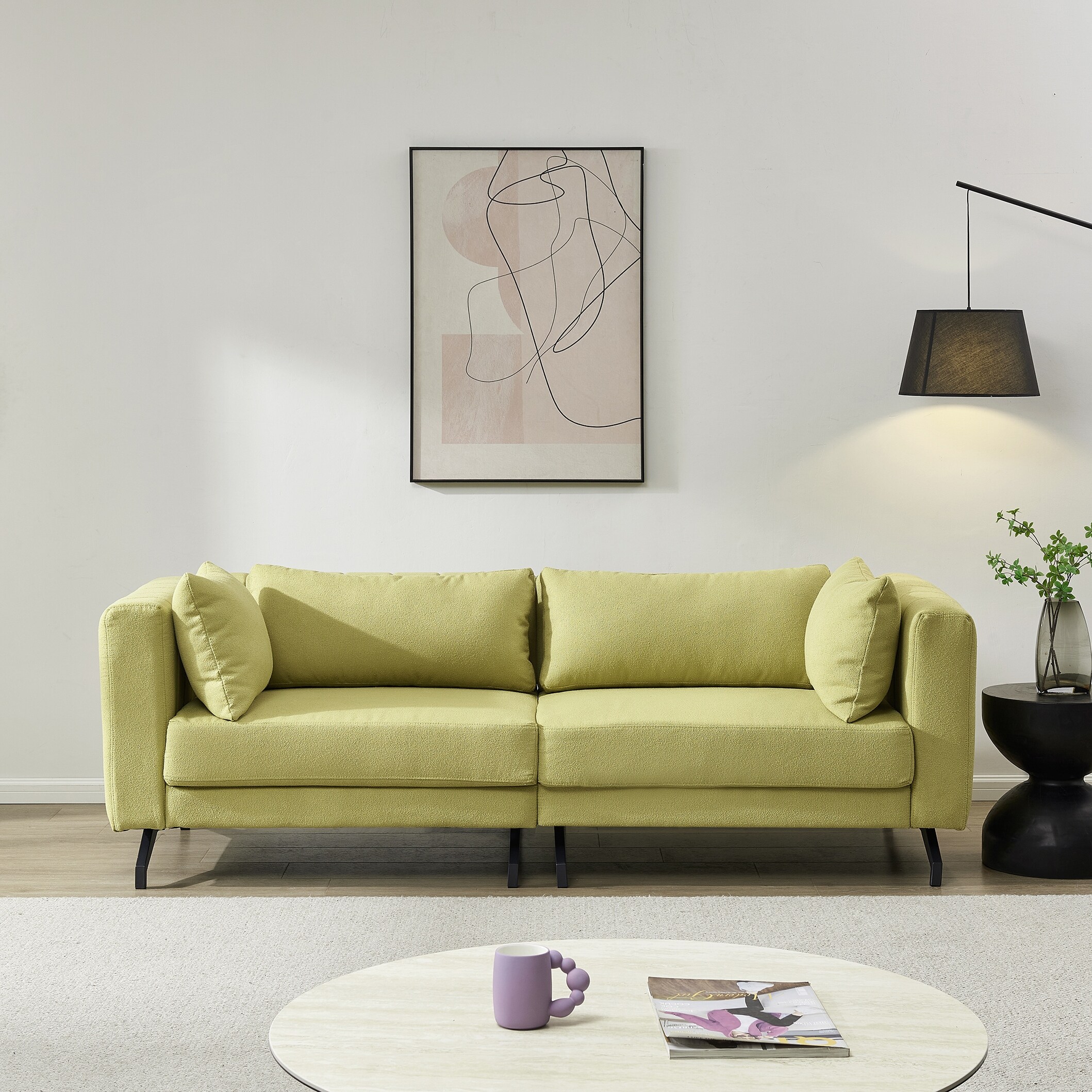 Lime green 2 seater sofa discount