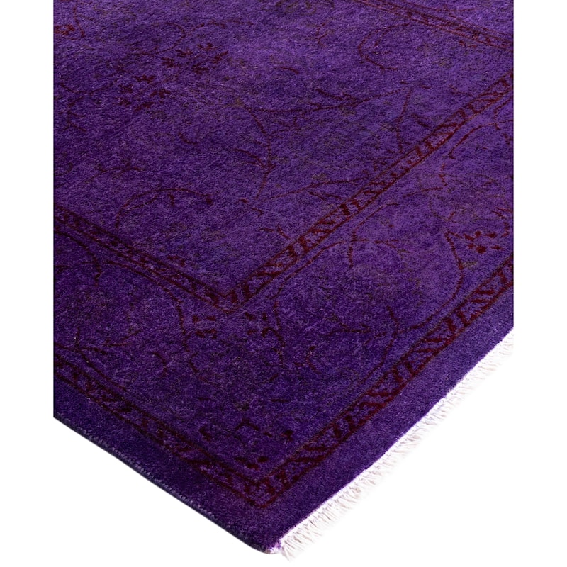 Overdyed One-of-a-Kind Hand-Knotted Area Rug - Purple - 2' 8" x 4' 4"