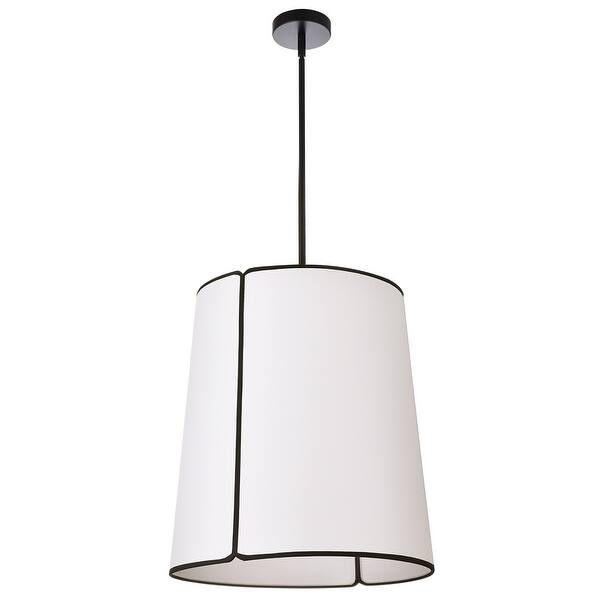 slide 2 of 2, 3 Light Notched Pendant, Matte Black White Shade and Diffuser
