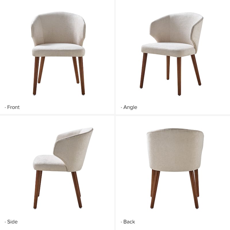 Nina Dining Chair with Wing Back Solid Wood Legs Set of 4 by HULALA HOME