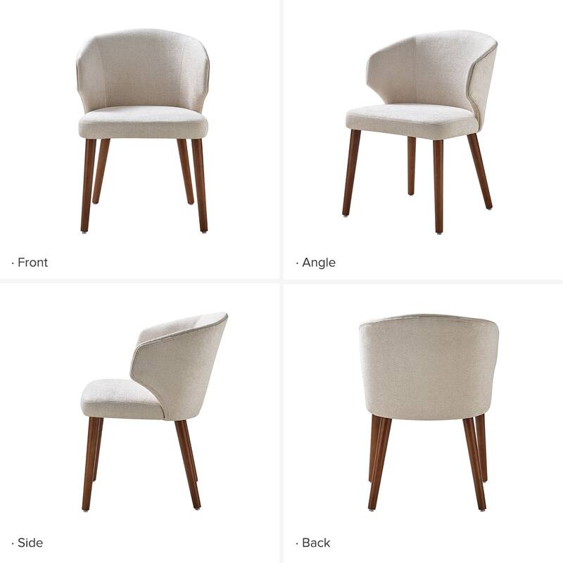 Nina Dining Chair with Wing Back Solid Wood Legs Set of 6 by HULALA HOME