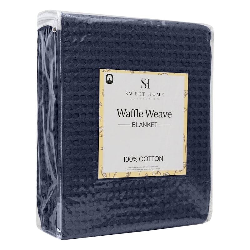 Sweet Home Collection Waffle Weave Cotton Blanket